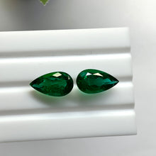 Load image into Gallery viewer, Natural Zambia Minor to Moderate/ Moderate Emerald 15.90 cts Pear pair by SR-Takat
