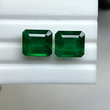 Load image into Gallery viewer, Natural Zambia Minor Emerald 29.40 cts Octagon pair by SR-Takat
