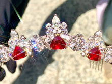 Load image into Gallery viewer, Magnificient Pigeon Blood No Heat Mozambique 3 cts each total of 27.59 cts Ruby necklace &amp; crown combination by SR-Takat
