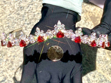 Load image into Gallery viewer, Magnificient Pigeon Blood No Heat Mozambique 3 cts each total of 27.59 cts Ruby necklace &amp; crown combination by SR-Takat
