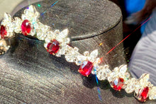 Load image into Gallery viewer, Magnificient Pigeon Blood No Heat Mozambique 3 cts each total of 28.34 cts Ruby necklace &amp; crown combination by SR-Takat

