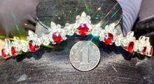 Load image into Gallery viewer, Magnificient Pigeon Blood No Heat Mozambique 3 cts each total of 28.34 cts Ruby necklace &amp; crown combination by SR-Takat
