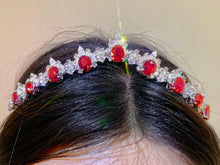 Load image into Gallery viewer, Magnificient Pigeon Blood No Heat Mozambique 3 cts each total of 28.34 cts Ruby necklace &amp; crown combination by SR-Takat
