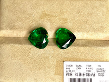 Load image into Gallery viewer, Natural Zambia Minor Emerald 33.72 cts Heart pair by SR-Takat
