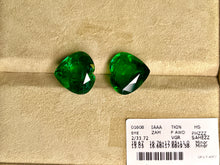 Load image into Gallery viewer, Natural Zambia Minor Emerald 33.72 cts Heart pair by SR-Takat
