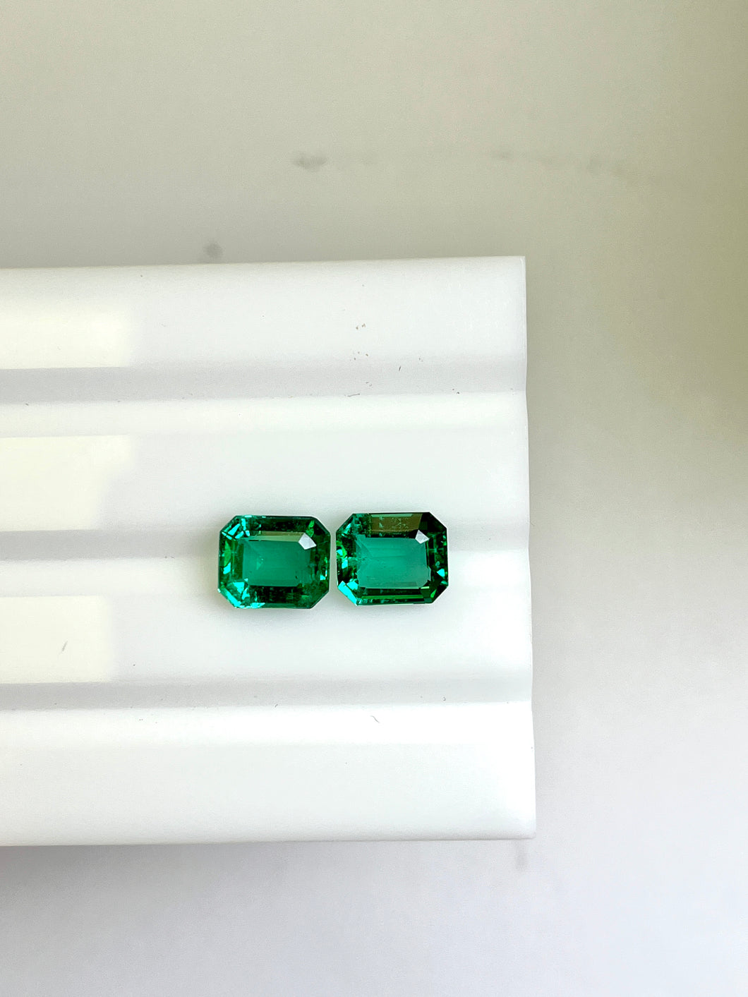 Natural Zambia No Oil Emerald 4.08 cts Octagon pair by SR-Takat