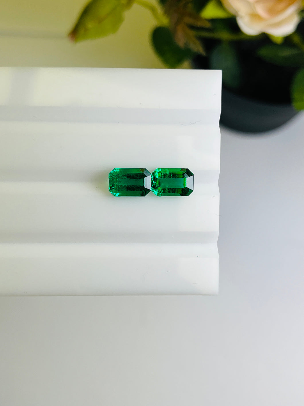 Natural Zambia No Oil Emerald 3.06 cts Octagon pair by SR-Takat