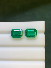 Load image into Gallery viewer, Natural Zambia Minor Emerald 6.65 cts Octagon pair by SR-Takat
