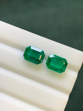 Load image into Gallery viewer, Natural Zambia Minor Emerald 6.65 cts Octagon pair by SR-Takat
