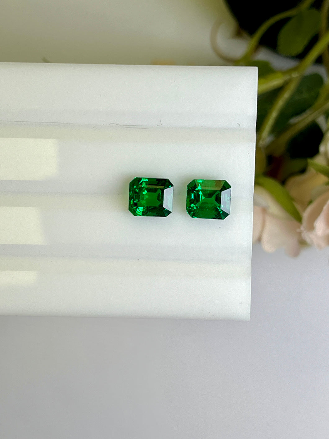 Natural Zambia Emerald 4.13 cts Octagon pair by SR-Takat