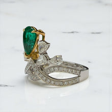 Load image into Gallery viewer, Grand Emerald Diamond 18k Platinum Ring by SR-Takat
