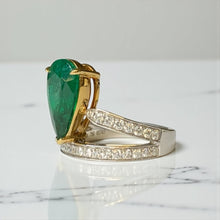 Load image into Gallery viewer, Grand Emerald Diamond 18k Platinum Ring by SR-Takat
