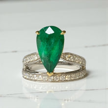 Load image into Gallery viewer, Grand Emerald Diamond 18k Platinum Ring by SR-Takat
