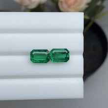 Load and play video in Gallery viewer, Natural Zambia Minor/Min to Mod Emerald 5.25 cts Octagon pair by SR-Takat
