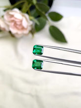 Load and play video in Gallery viewer, Natural Zambia Emerald 4.13 cts Octagon pair by SR-Takat
