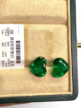Load and play video in Gallery viewer, Natural Zambia  Min Emerald 20.67 cts Heart pair by SR-Takat
