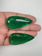 Load and play video in Gallery viewer, Natural Zambian Emerald 270.85 cts Pear Pair by SR-Takat
