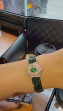 Load and play video in Gallery viewer, Magnificent Natural Emerald Diamond 18k Gold look-alike watch by SR-Takat
