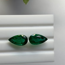 Load and play video in Gallery viewer, Natural Zambia Minor to Moderate/ Moderate Emerald 15.90 cts Pear pair by SR-Takat
