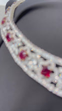 Load and play video in Gallery viewer, Natural Burmese Gubelin Pigeon Blood Ruby &amp; Diamond 18k Gold Necklace 42.04 cts by SR-Takat
