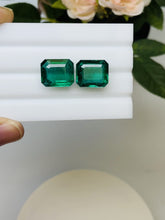 Load and play video in Gallery viewer, Natural Zambia Emerald 23.47 cts Octagon pair by SR-Takat
