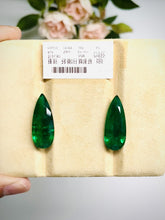 Load and play video in Gallery viewer, Natural Zambia  Min Emerald 37.81 cts Pear pair by SR-Takat
