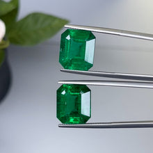 Load and play video in Gallery viewer, Natural Zambia Insignificant Emerald 22.52 cts Octagon pair by SR-Takat
