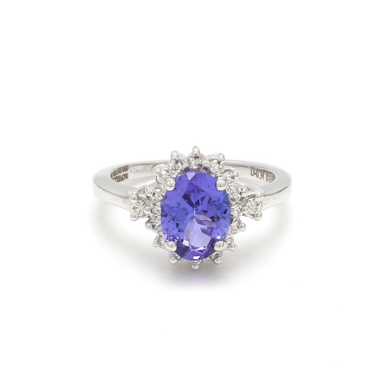 14K Gold Ring with Tanzanite and Diamonds