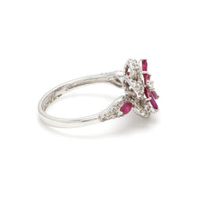 Load image into Gallery viewer, Beautiful 18K White Gold Ring With Ruby and Diamonds
